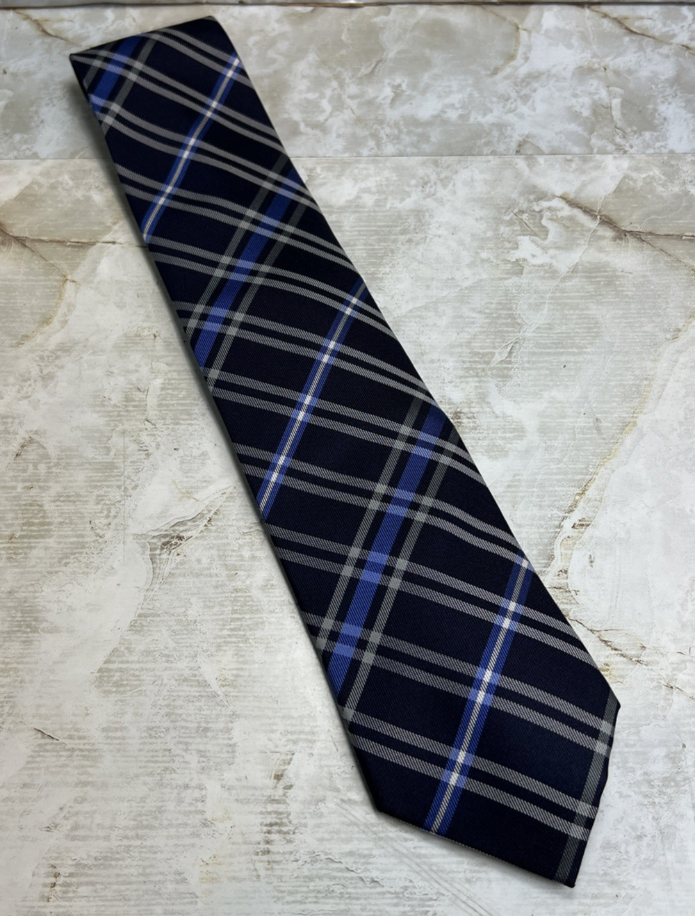 Haines & Bonner Of London Tie Multi Blue Hand Made 100% Silk Men’s Necktie 59.5"